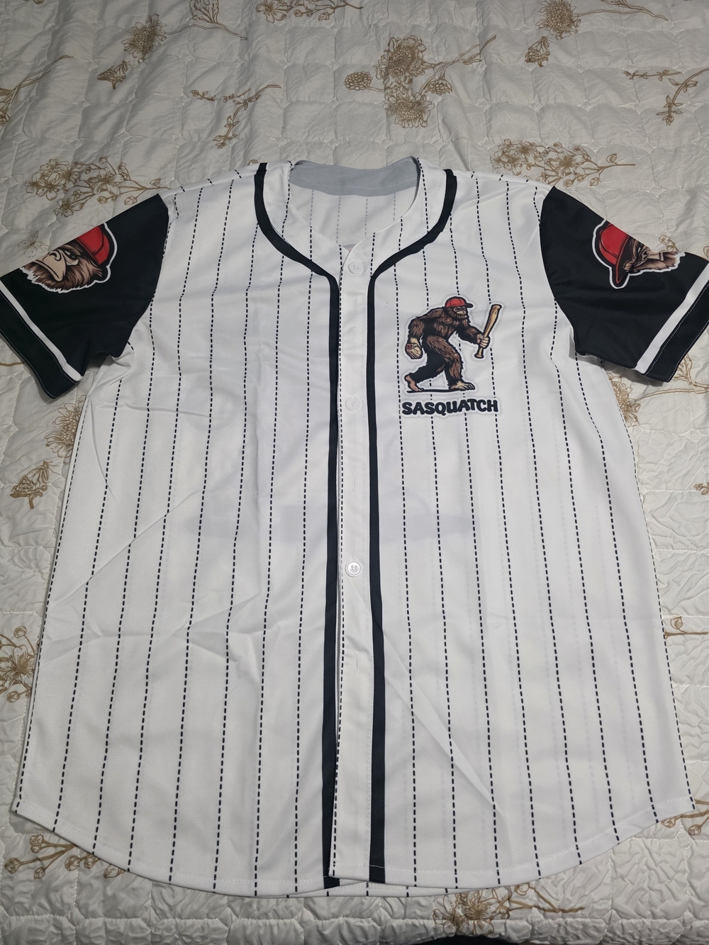 White Pinstripe Baseball Jersey for Men
